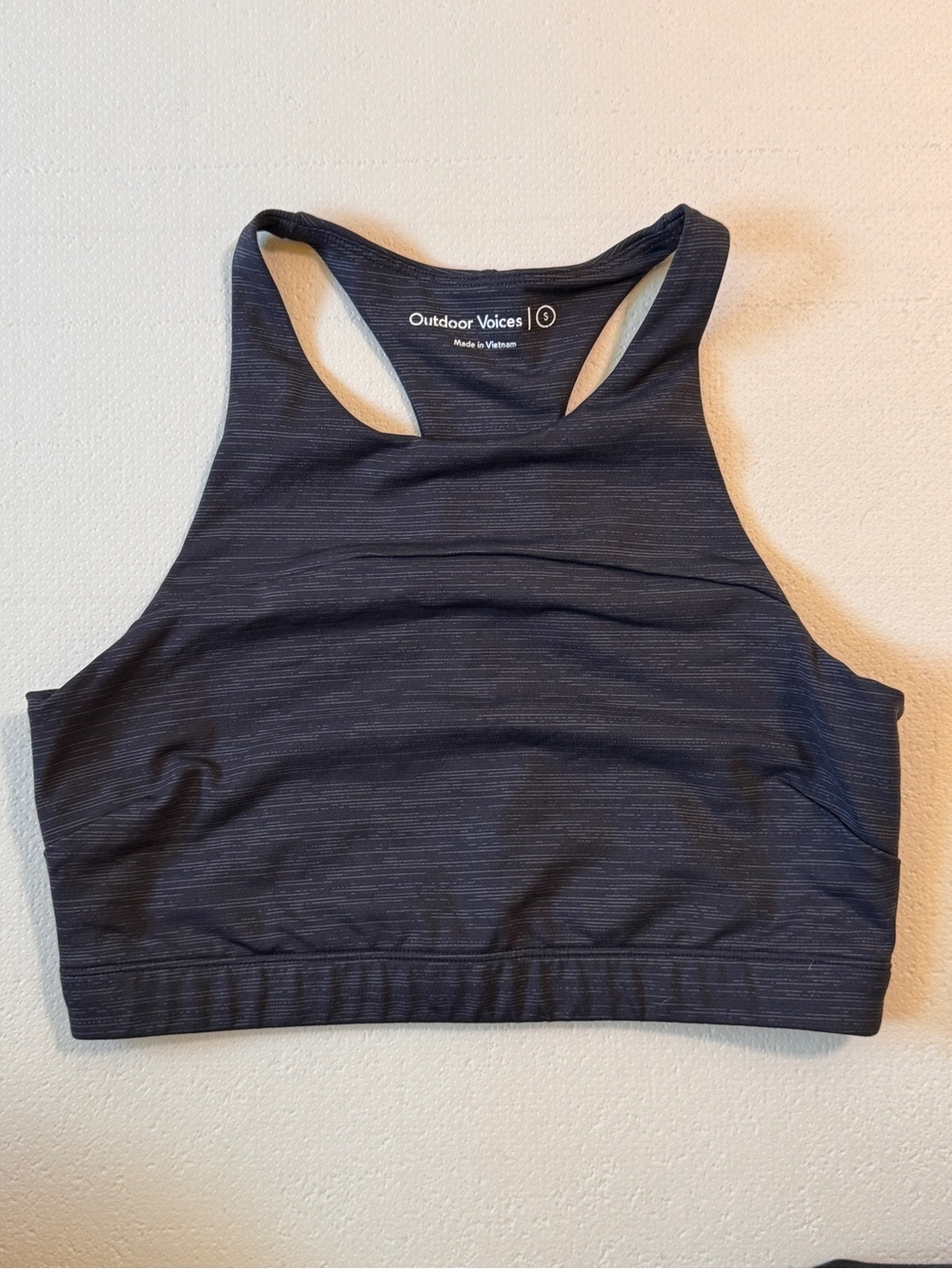 Outdoor Voices Dark Gray High-Neck Racerback Sports Bra
